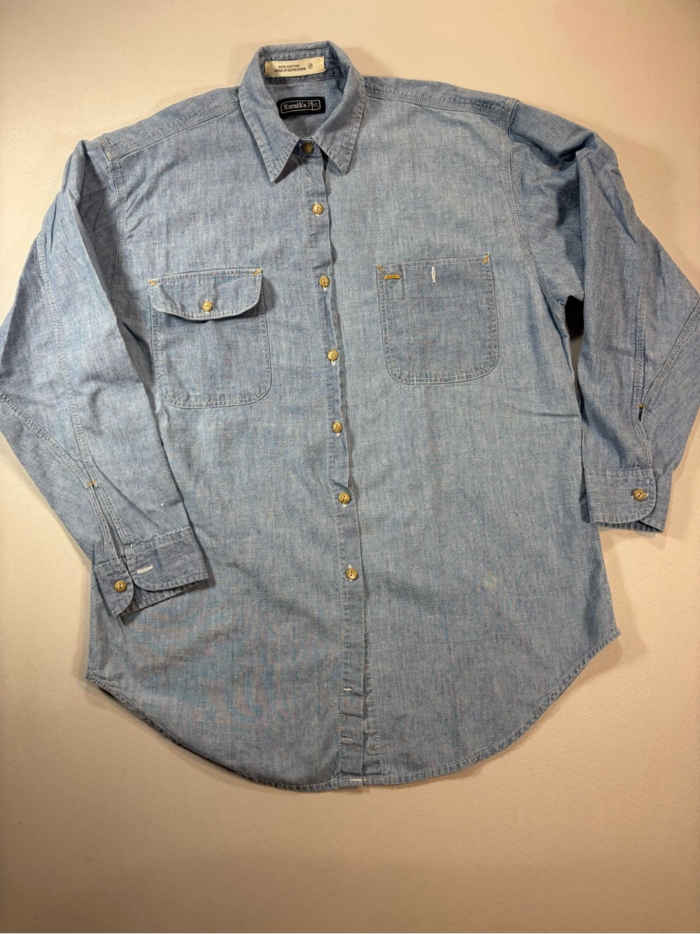 Harold's Light Blue Denim Button-Down Shirt Women's M